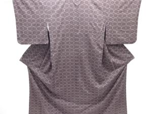 幾何学模様織り出し手織り紬着物